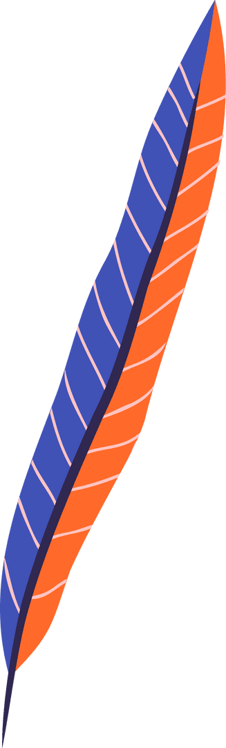 Vibrant Abstract Feather with Geometric Design