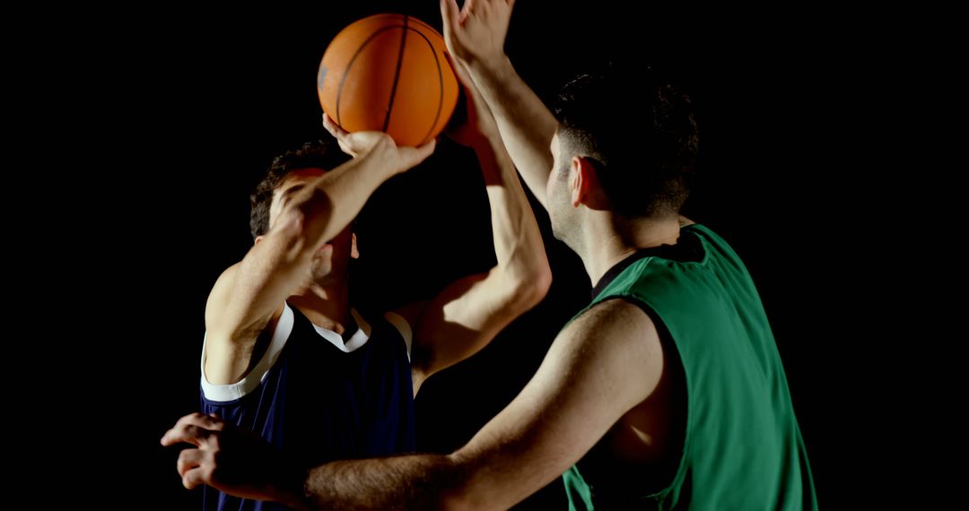 Two young Caucasian men engage in a competitive basketball game - Free Images, Stock Photos and Pictures on Pikwizard.com