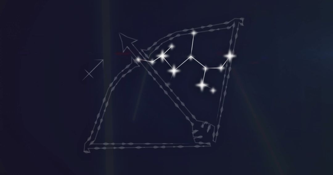 Digital Sagittarius Horoscope with Glowing Star Pattern on Black Background - Free Images, Stock Photos and Pictures on Pikwizard.com