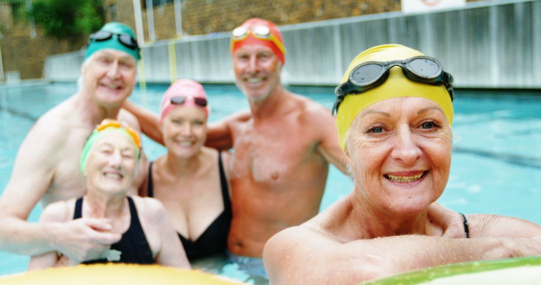 Senior Citizens Enjoying Swimming in Pool for Wellness and Fun in Golden Years - Free Images, Stock Photos and Pictures on Pikwizard.com