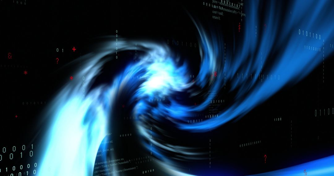 Dynamic Blue Light Trails on Futuristic Black Background