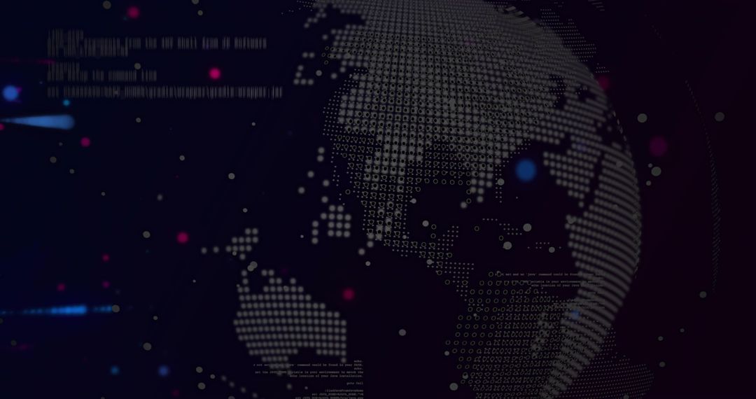 Globe Dot Matrix in Digital Binary Environment, Futuristic Concept