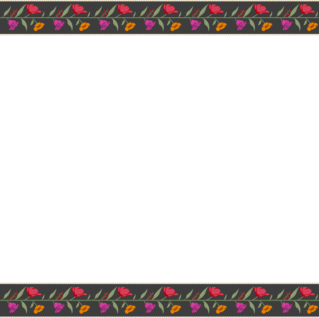 Transparent Floral Border with Ornamental Design for Invitations