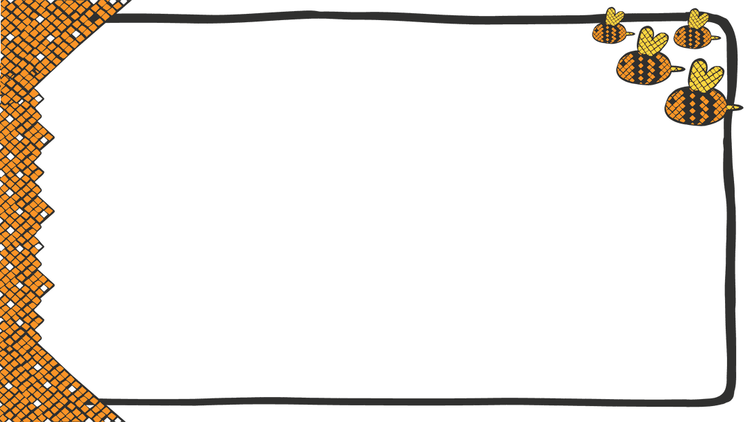 Geometric Bee Banner with Mosaic and Transparent Background