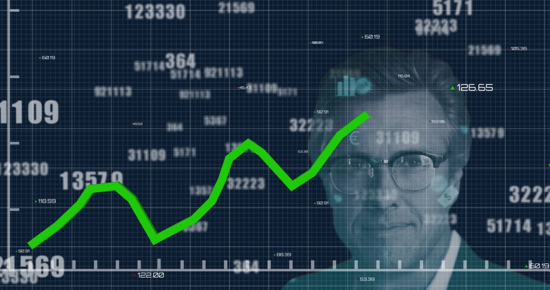 Businessman Analyzing Trends with Futuristic Data Interface