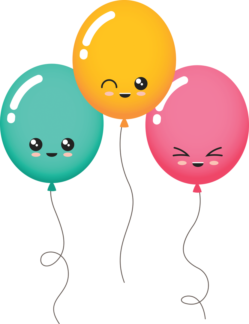 Colorful Balloons with Cute Faces on Transparent Background for Parties - Download Free Stock Images Pikwizard.com