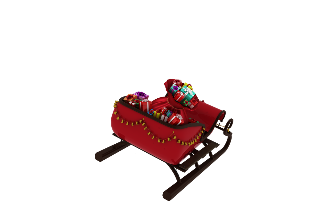 Transparent Christmas Santa's Sleigh Filled With Colorful Gifts - Download Free Stock Images Pikwizard.com