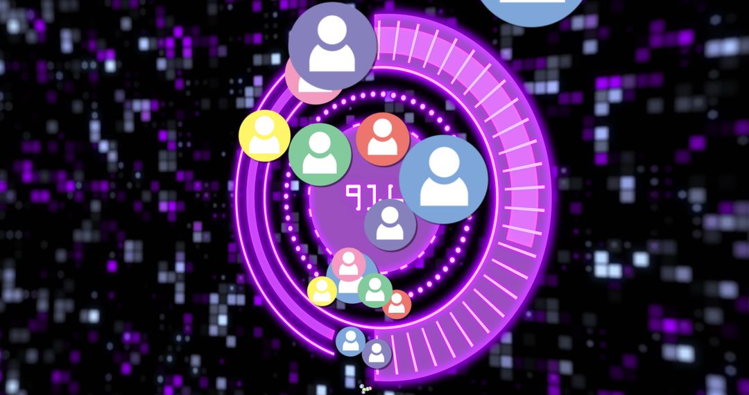 Futuristic Data Scan with Profile Icons and Digital Interface