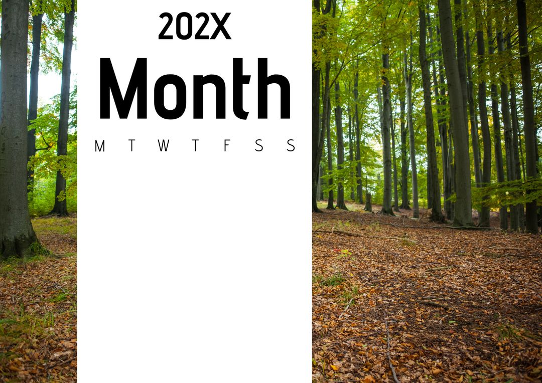 Forest Path Autumn Calendar Template