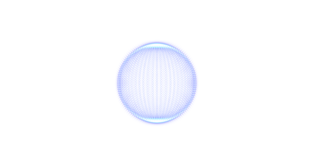 Abstract Blue Spiky Sphere on Transparent Background