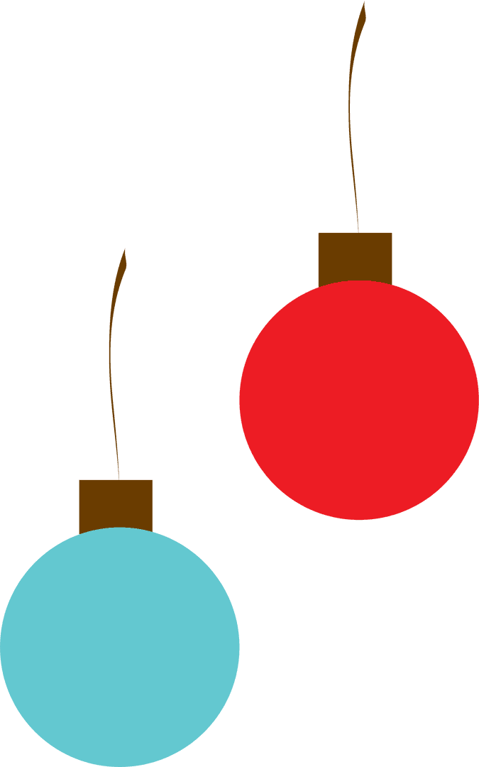 Christmas Balls on Transparent Background, Festive Decorations
