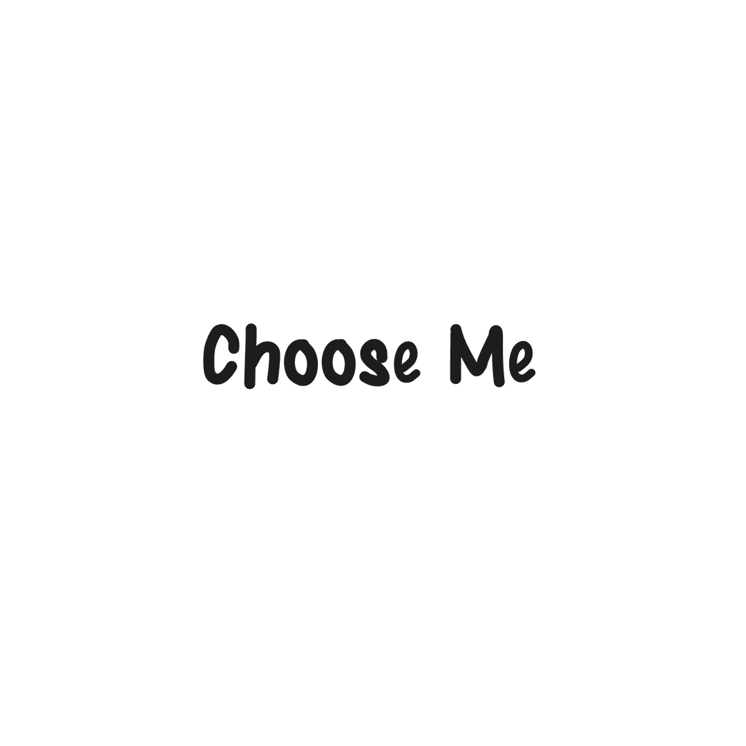 Digital Choose Me Text on Transparent Background