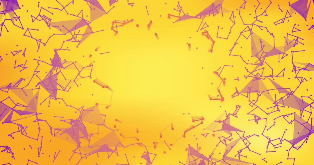 Futuristic Abstract Connections on Yellow Background