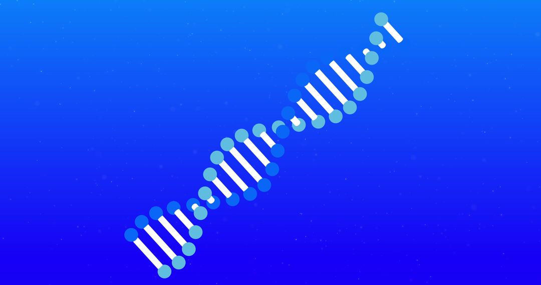 3D Spinning Double Helix DNA Strand in Blue Background