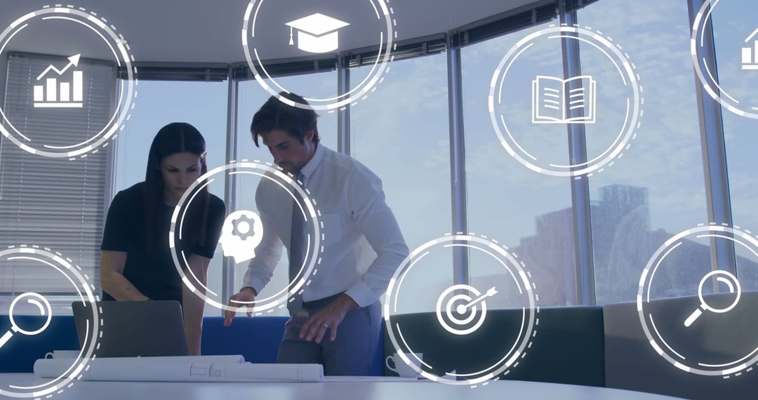 Digital Innovation Discussion in Modern Office Setting