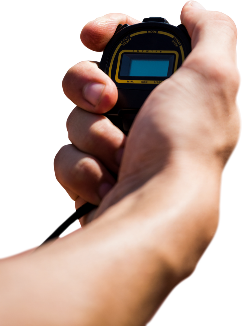 Caucasian Female Hand Holding Stopwatch on Transparent Background - Download Free Stock Images Pikwizard.com