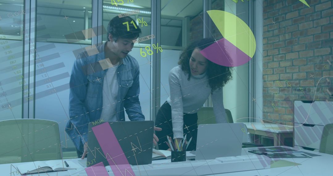 Collaboration on Financial Data Analysis with Digital Interface Overlay