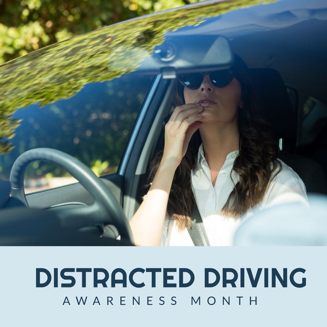 Promoting Distracted Driving Awareness Month for Safer Roads - Download Free Stock Templates Pikwizard.com