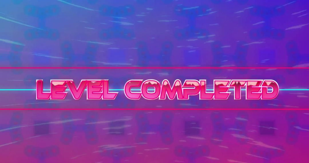 Retro Gaming Level Completed Animation