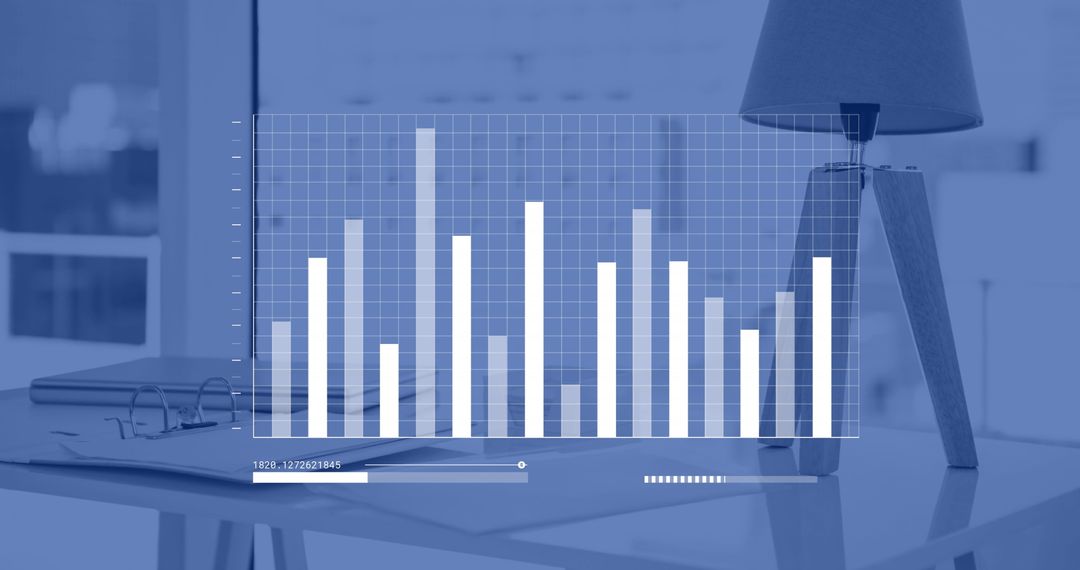 digital data processing on office desk with graph interface - Free Images, Stock Photos and Pictures on Pikwizard.com