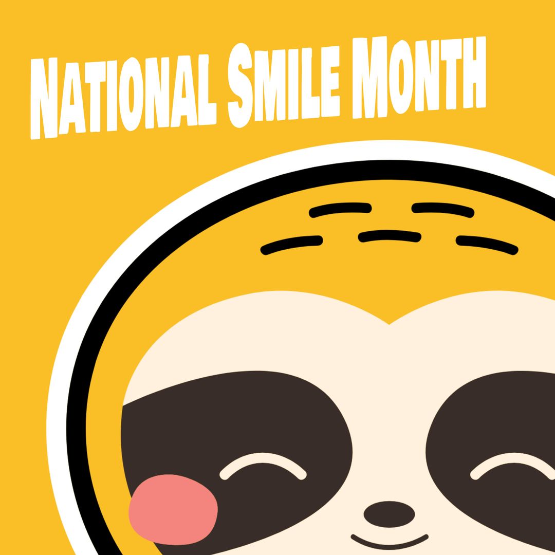 National Smile Month Illustration with Cute Emoji on Yellow Background - Download Free Stock Templates Pikwizard.com