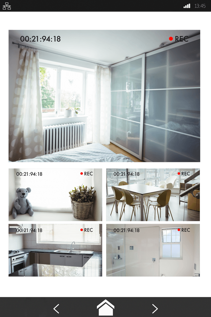 Transparent Surveillance View of Home Interior on Security Feed