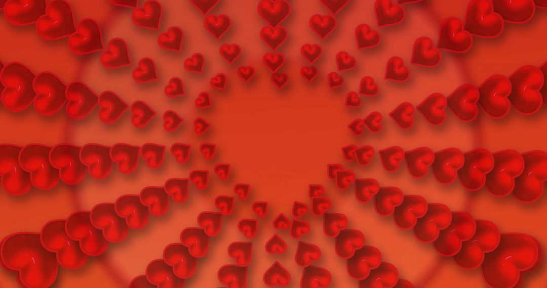 Rotating Red Hearts Background Abstract Love