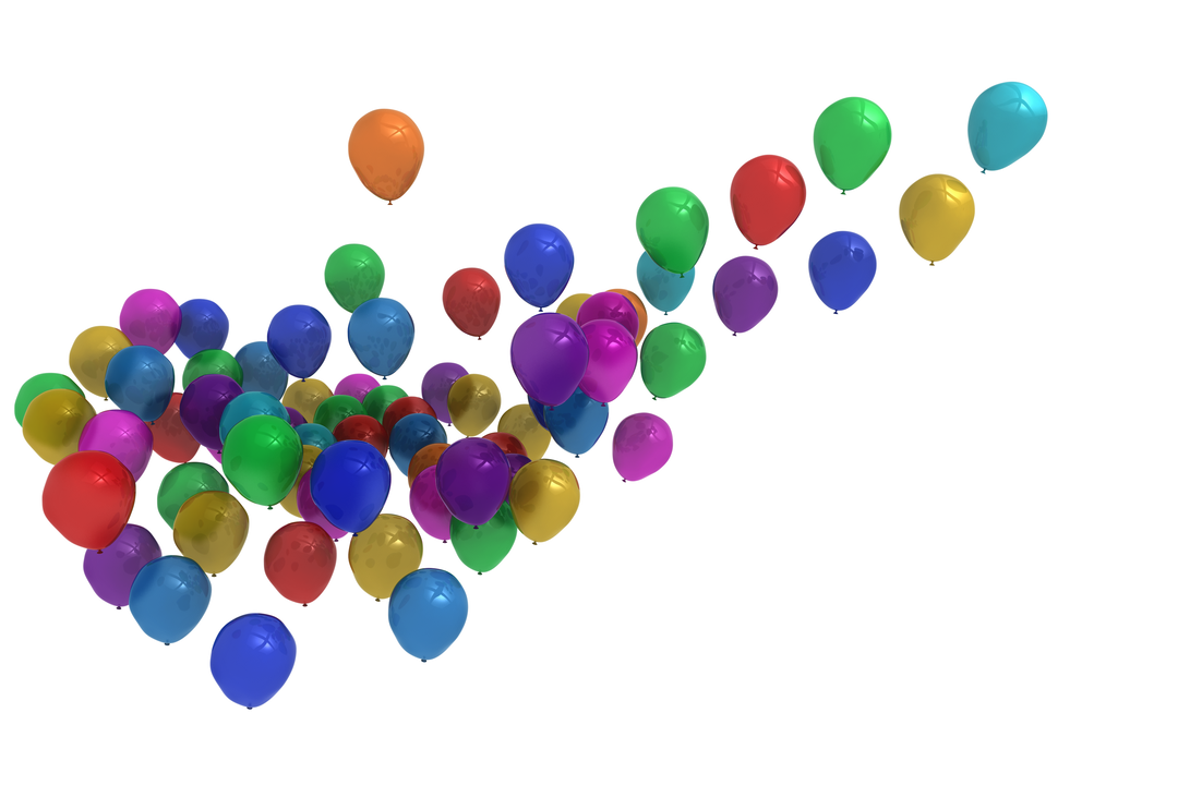 Colourful Balloons Illustration on Transparent Background, Festive and Party Concept - Download Free Stock Images Pikwizard.com