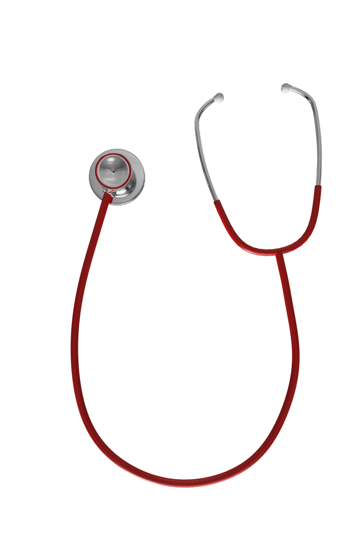 Red Stethoscope on Transparent Background for Medical Industry
