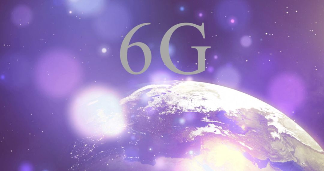 6G Concept Above Earth in Space with Futuristic Digital Design