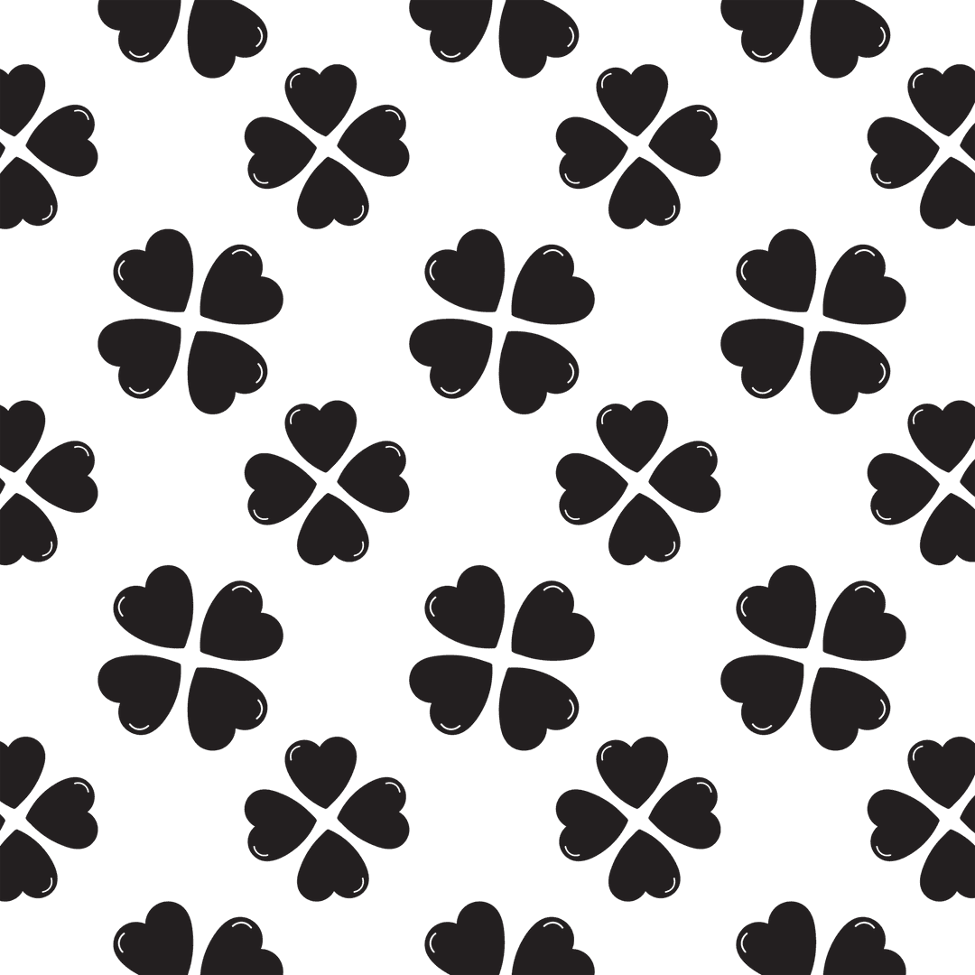 Seamless Pattern of Black Hearts on Transparent Background