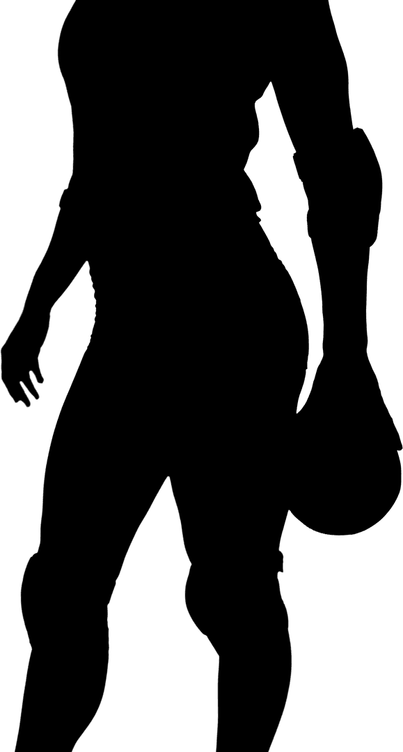 Transparent Silhouette of Woman with Ball on Transparent Background