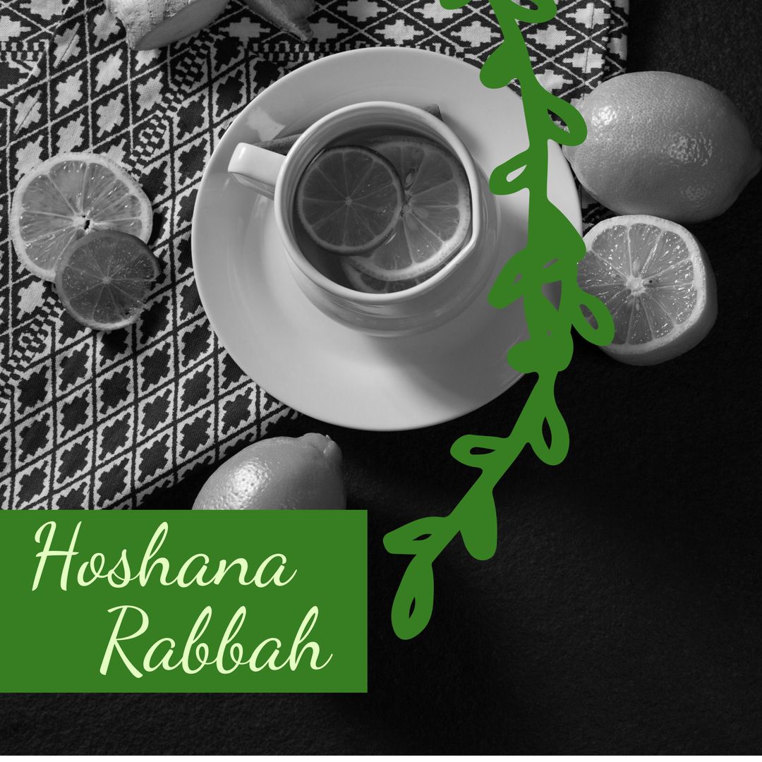 Lemons and Tea in Monochrome for Hoshana Rabbah