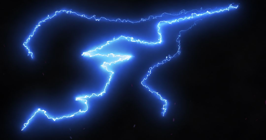 Dynamic Blue Lightning Bolts on Black Background - Free Images, Stock Photos and Pictures on Pikwizard.com