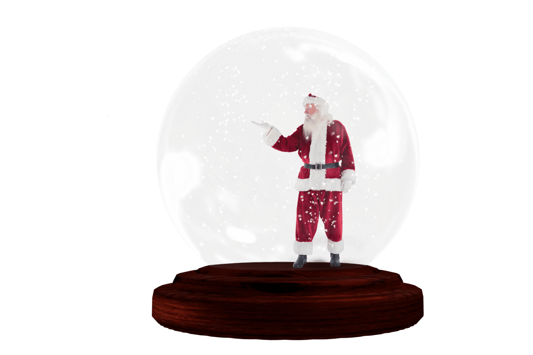Magical Santa Inside Transparent Snow Globe