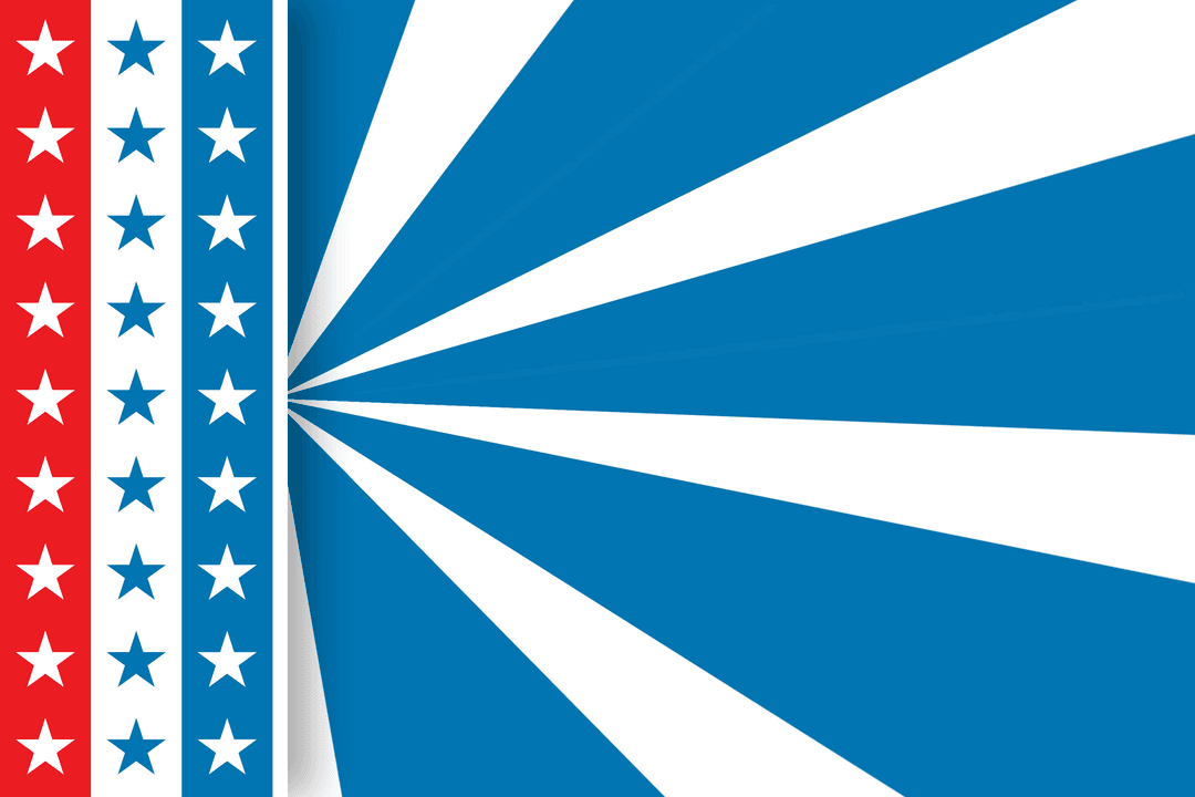 Abstract Patriotic Stars and Stripes with Transparent Burst