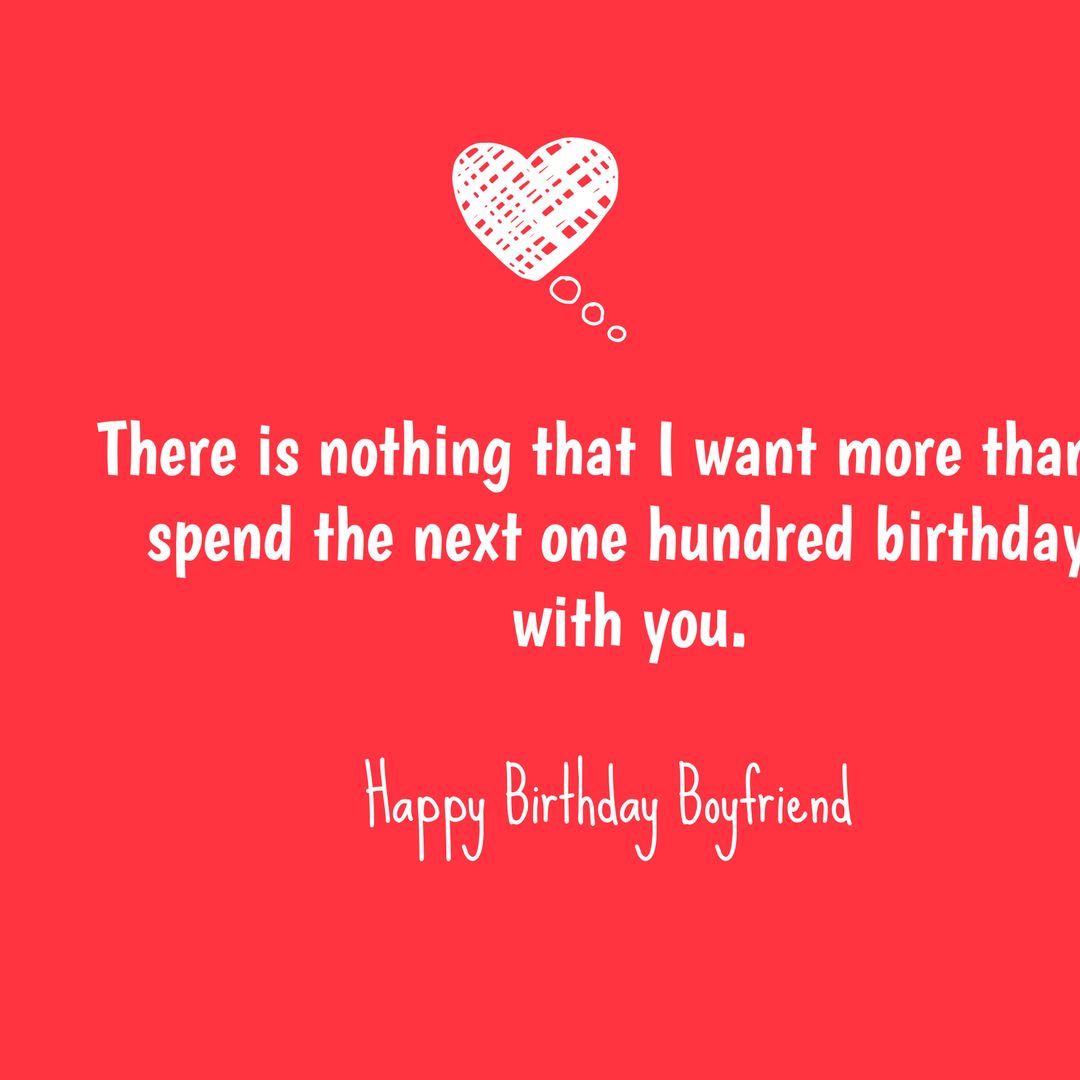 Romantic Birthday Message for Boyfriend on Red Background - Download Free Stock Templates Pikwizard.com