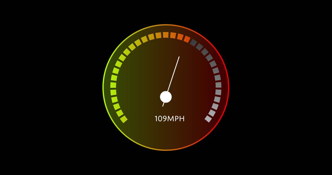 High-Speed Digital Car Speedometer on Black Background