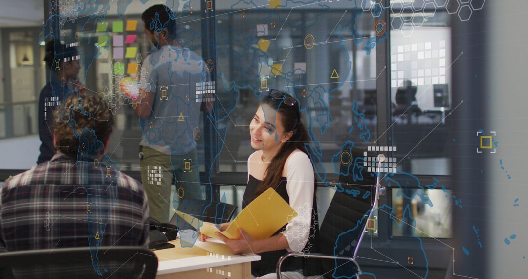 Global Business Collaboration and Data Analysis in Office Environment