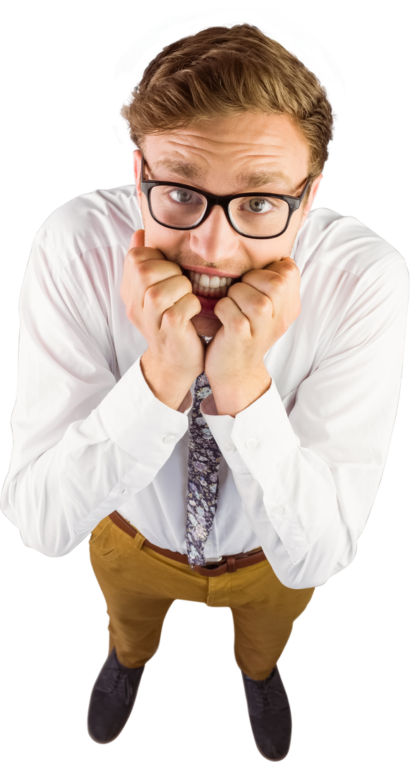 Transparent Image of Nervous Young Businessman Biting Nails - Download Free Stock Images Pikwizard.com