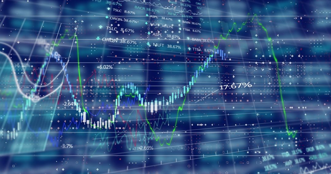 Futuristic Financial Data Analysis Visualization Background