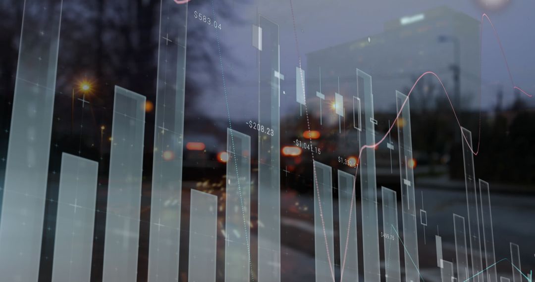 Financial Growth and Urban Transport Connection Concept