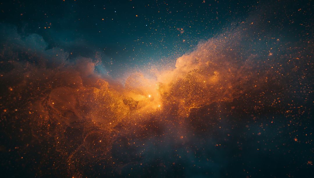Glowing Nebula in Deep Outer Space with Starry Backdrop