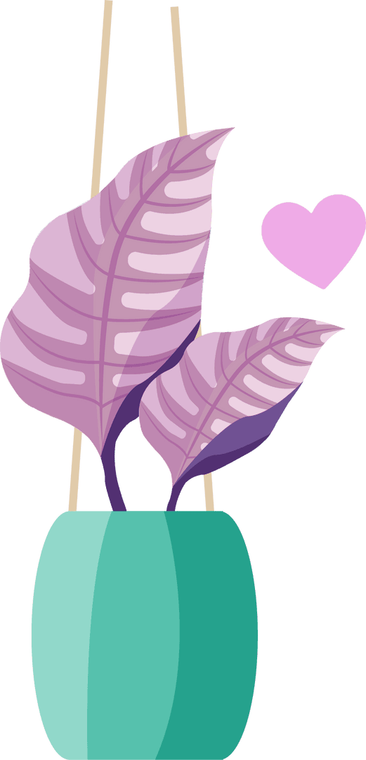 Minimalist Botanical Hanging Pot on Transparent Design