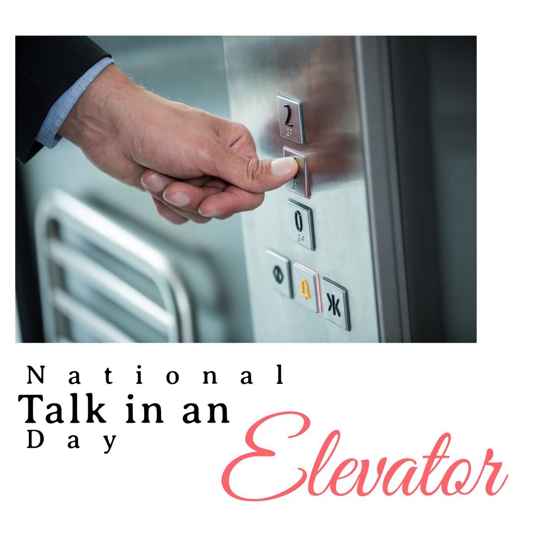 Businessman Commemorating National Talk in Elevator Day