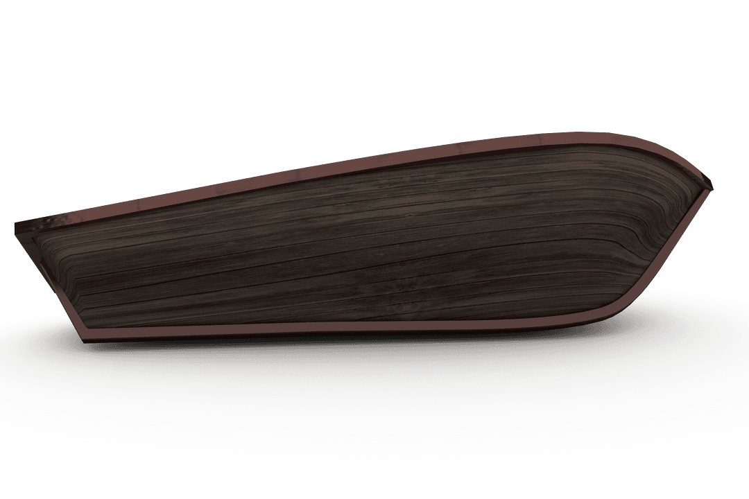 Wooden Boat Over Transparent Setting for Summer Designs