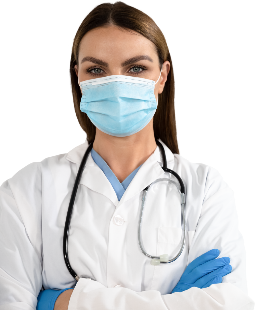 Transparent Image of Woman Doctor Wearing Mask with Stethoscope    - Download Free Stock Images Pikwizard.com