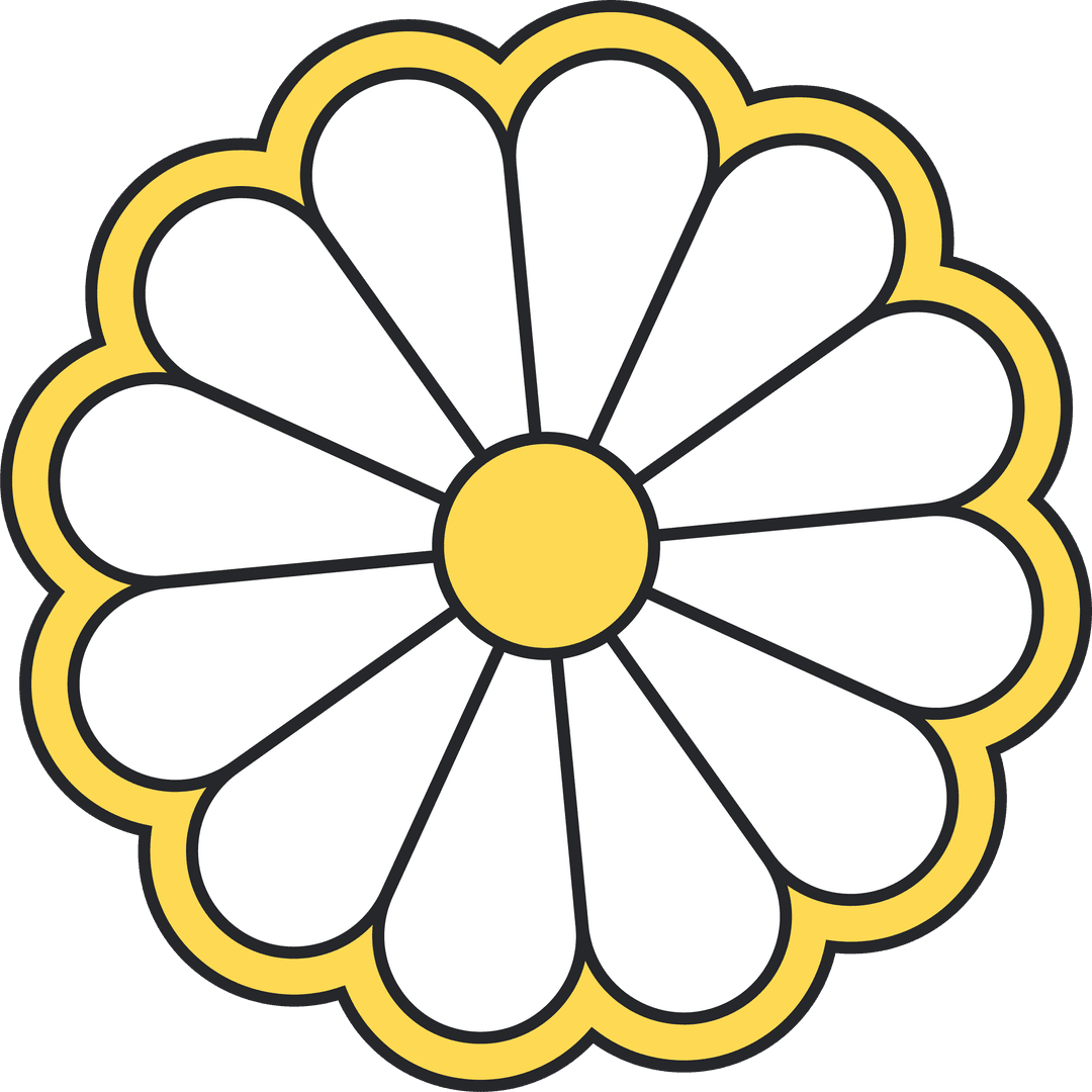 Minimalist Daisy Icon on Transparent Background for Design Projects