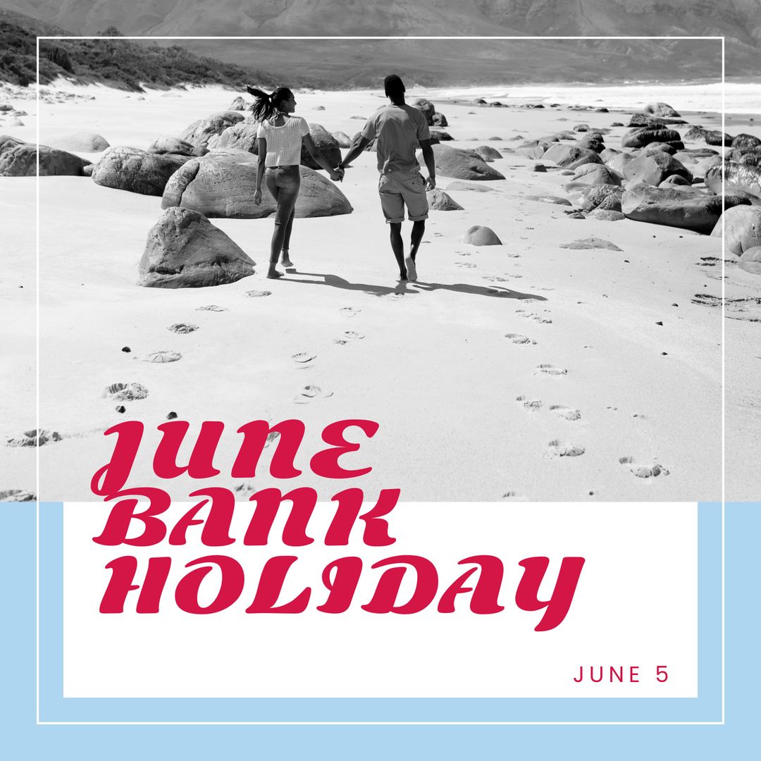 Couple Holding Hands on Beach for June Bank Holiday