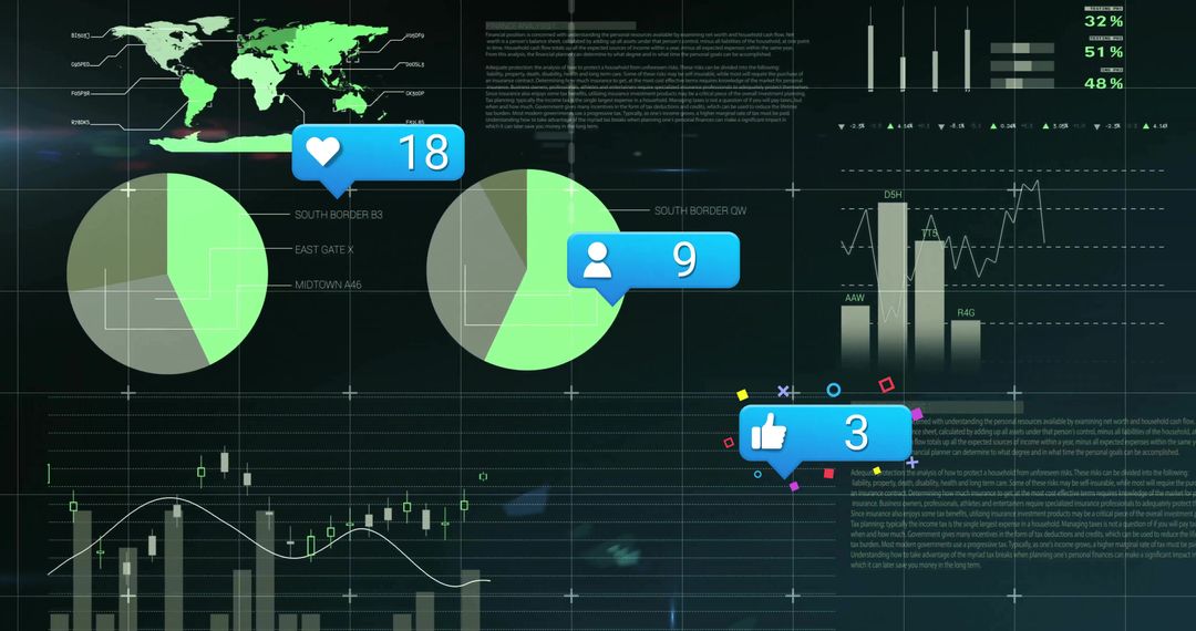Digital Dashboard with Social Media Analytics on Screen